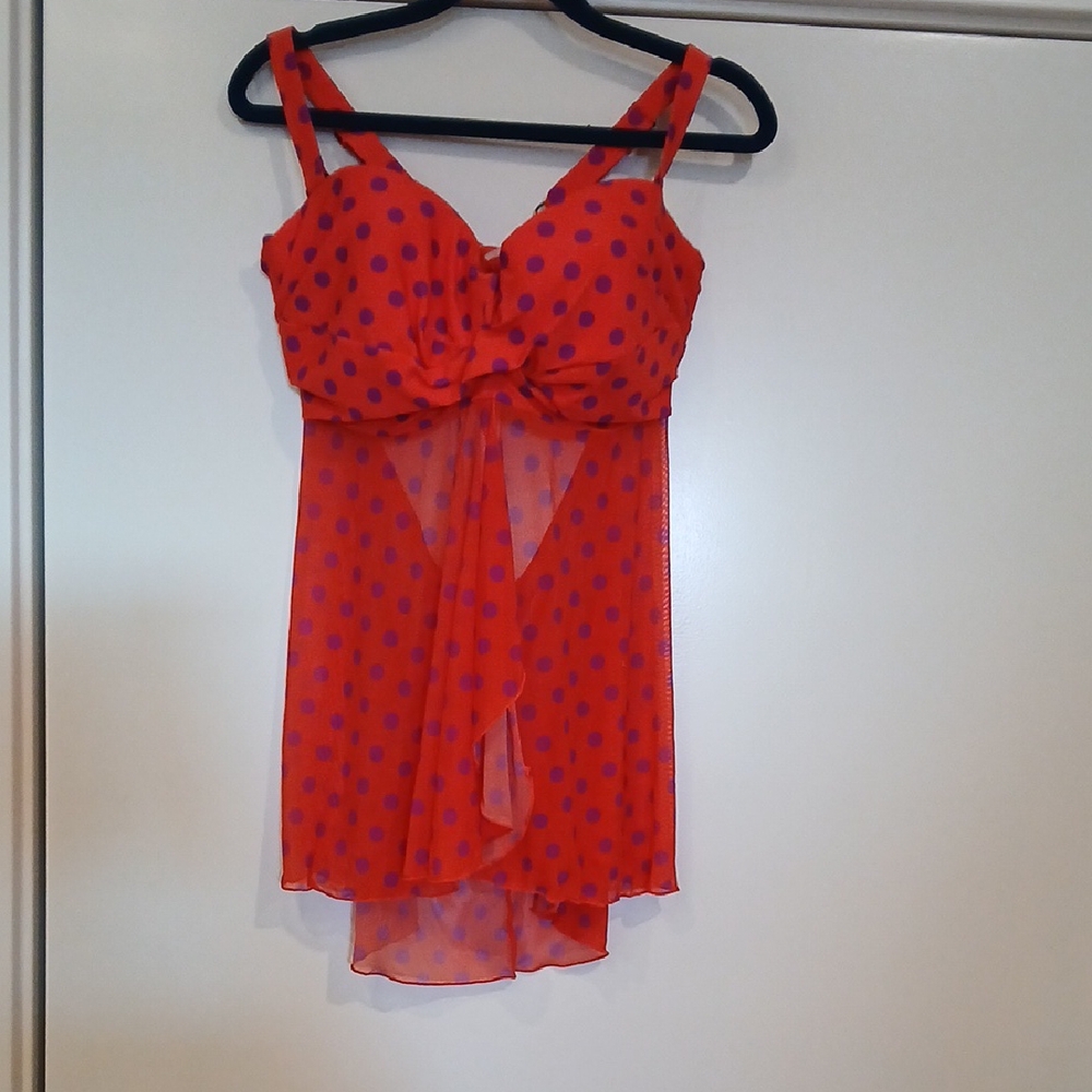 Smart & Sexy Red and Purple Sheer Chemise